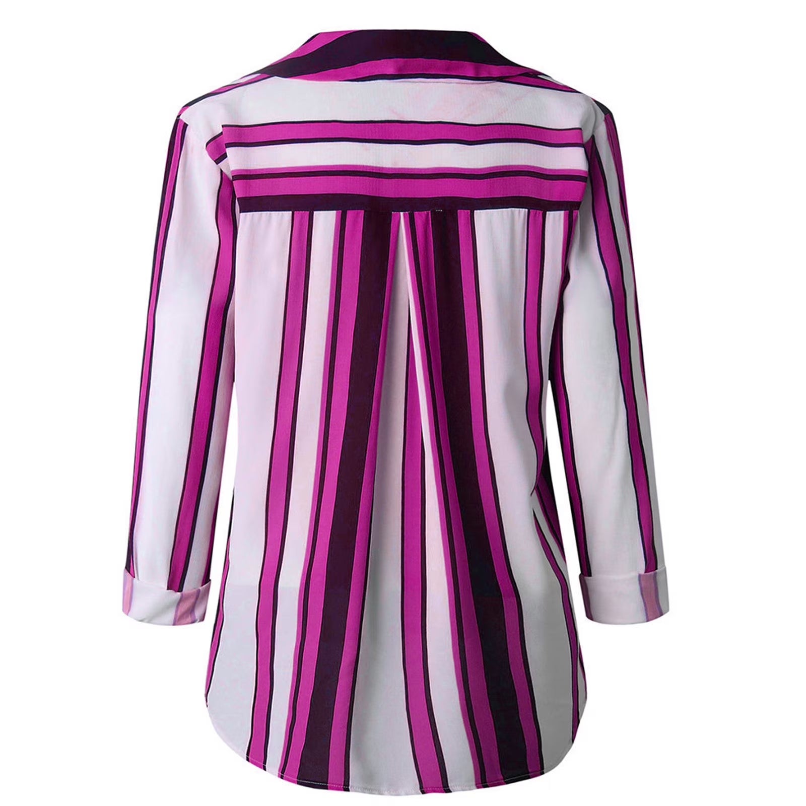 Women'S Long Sleeve Button down V Neck Striped Print Chiffon Shirt Top,Womens Tops Long Sleeve Shirts for Women Button up Stripes Casual Blouses