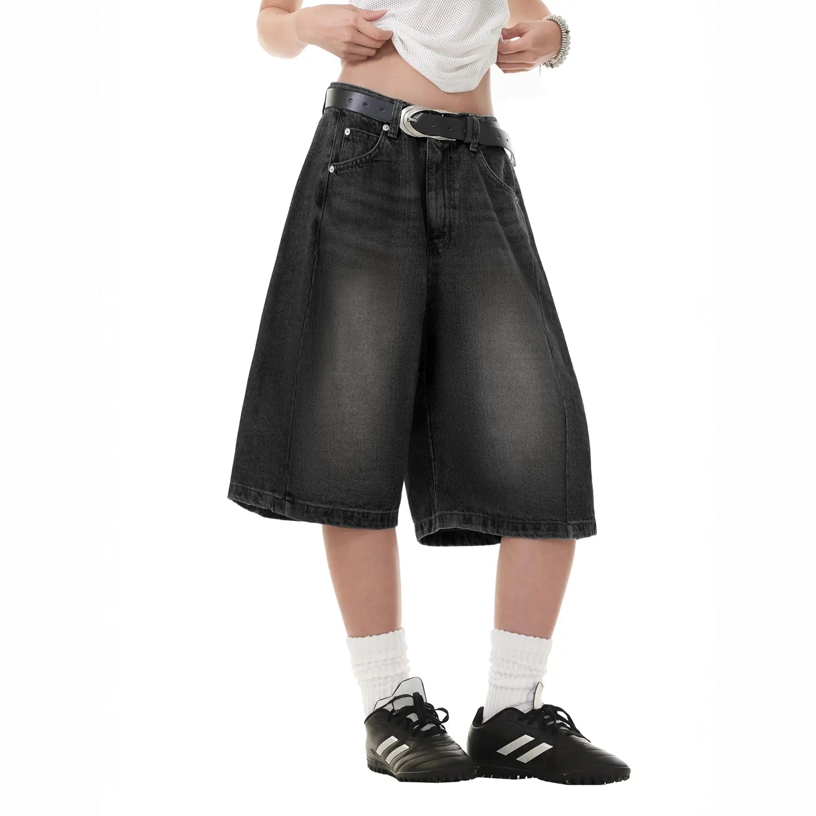 EMMIOL Jorts for Women Baggy Jeans Shorts Y2K Wide Leg Denim Shorts Grunge Streetwear Summer Vibes