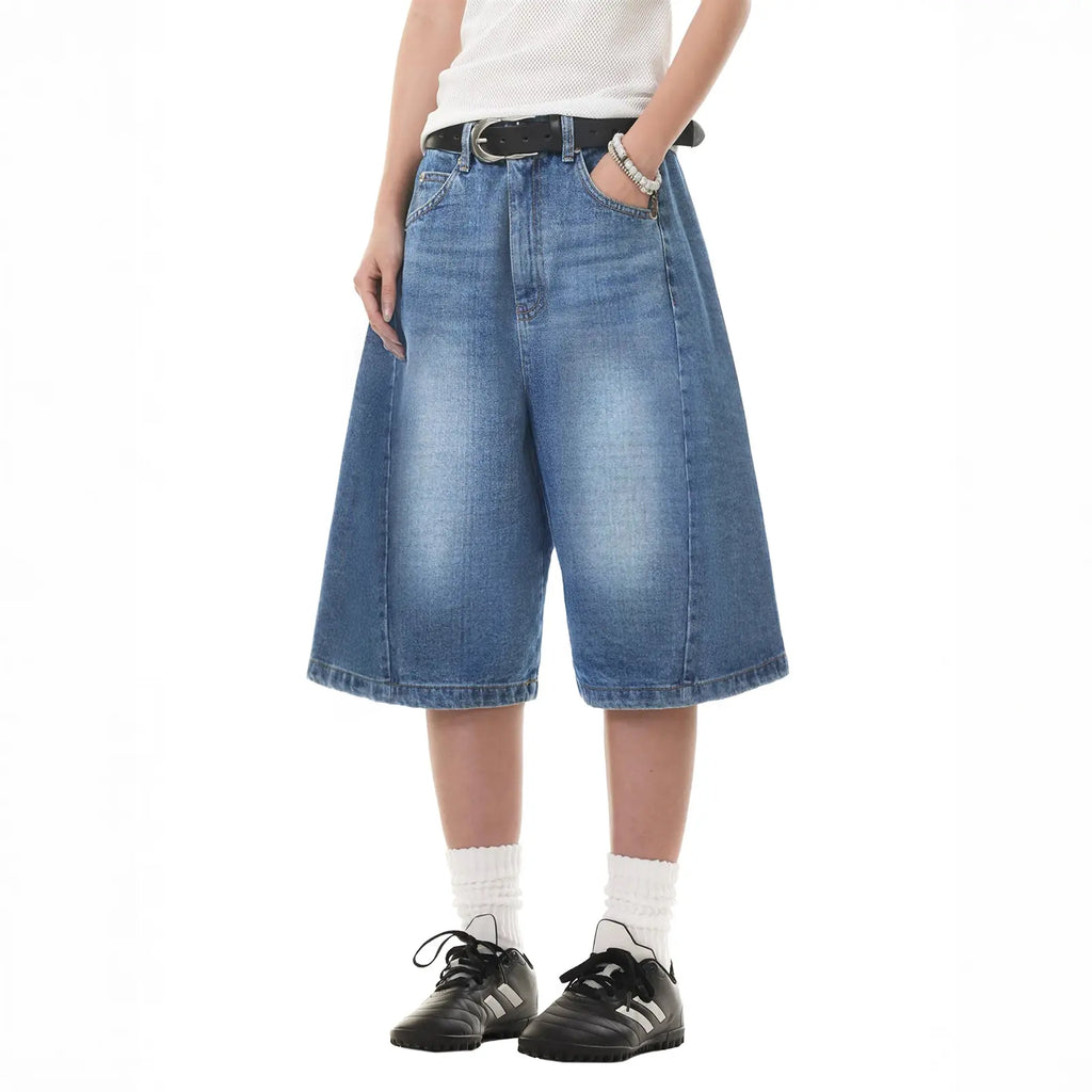 EMMIOL Jorts for Women Baggy Jeans Shorts Y2K Wide Leg Denim Shorts Grunge Streetwear Summer Vibes