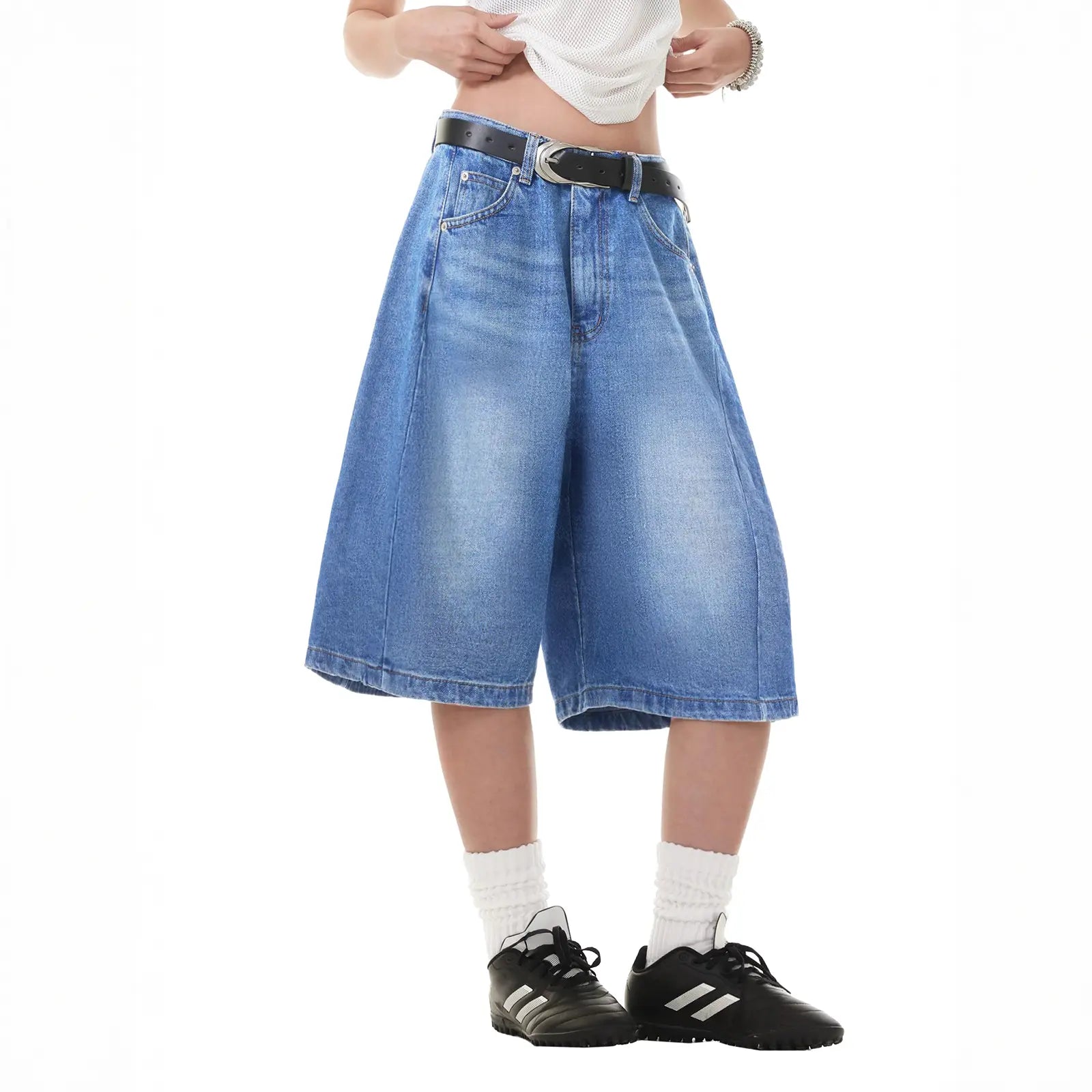 EMMIOL Jorts for Women Baggy Jeans Shorts Y2K Wide Leg Denim Shorts Grunge Streetwear Summer Vibes