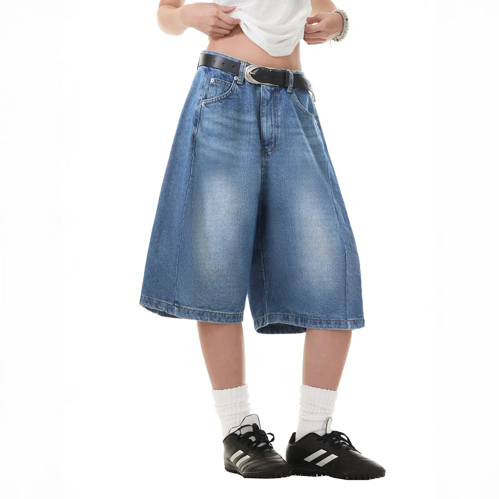 EMMIOL Jorts for Women Baggy Jeans Shorts Y2K Wide Leg Denim Shorts Grunge Streetwear Summer Vibes
