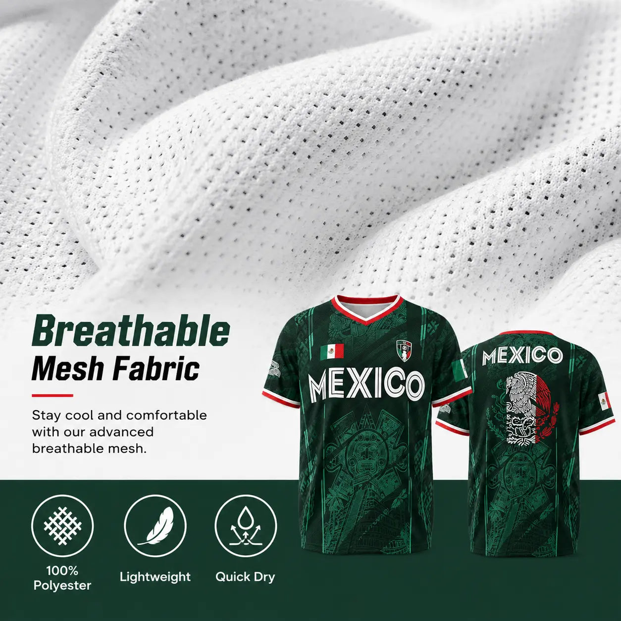 2026 Mexico Soccer Jersey, Chichén Itzá Pyramid Graphic Retro Soccer Jersey, All over Print, Casual Style for All Seasons, Classic Throwback Jersey Sportswear Top,Summerwins,Father'Sdaygifts