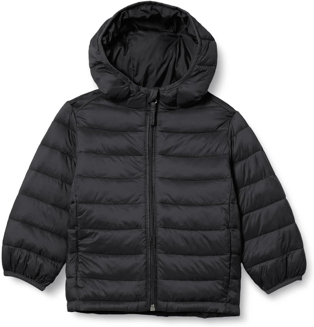 Boys and Toddlers' Lightweight Water-Resistant Packable Hooded Puffer Jacket, Insulated